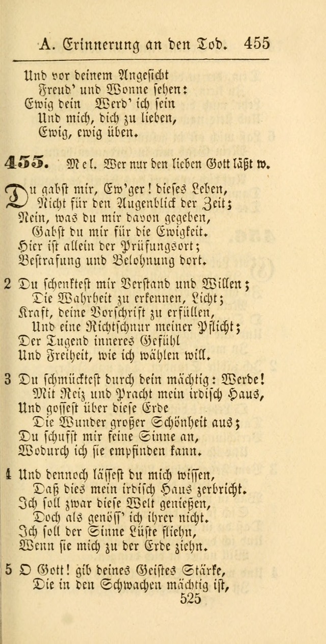 Evangelisches Gesangbuch: oder eine sammlung geistreicher lieder zum gebrauch der Evangelischen Gemeinschaft und aller heilsuchenden seelen page 525