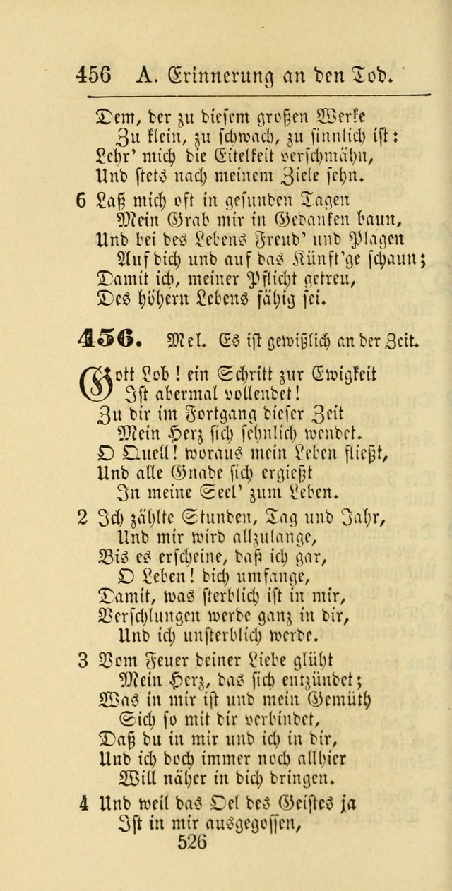 Evangelisches Gesangbuch: oder eine sammlung geistreicher lieder zum gebrauch der Evangelischen Gemeinschaft und aller heilsuchenden seelen page 526