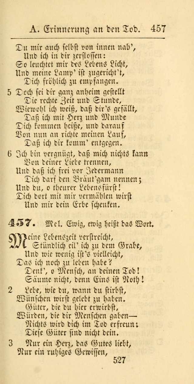 Evangelisches Gesangbuch: oder eine sammlung geistreicher lieder zum gebrauch der Evangelischen Gemeinschaft und aller heilsuchenden seelen page 527