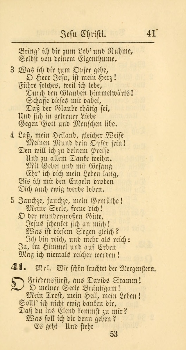 Evangelisches Gesangbuch: oder eine sammlung geistreicher lieder zum gebrauch der Evangelischen Gemeinschaft und aller heilsuchenden seelen page 53