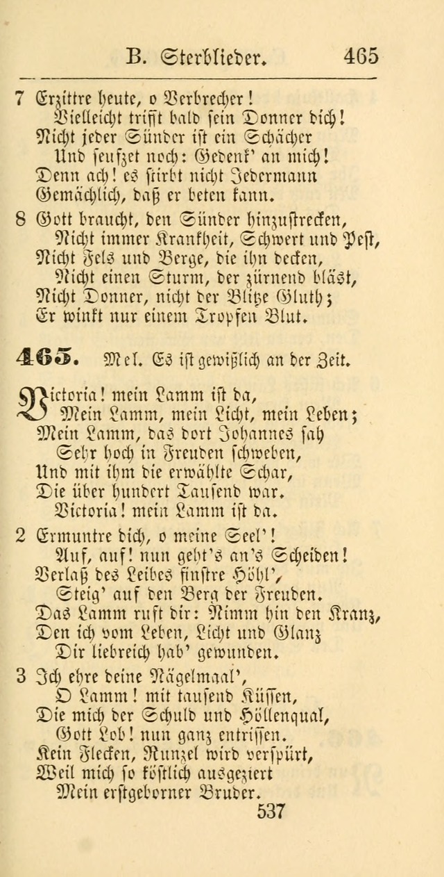 Evangelisches Gesangbuch: oder eine sammlung geistreicher lieder zum gebrauch der Evangelischen Gemeinschaft und aller heilsuchenden seelen page 537