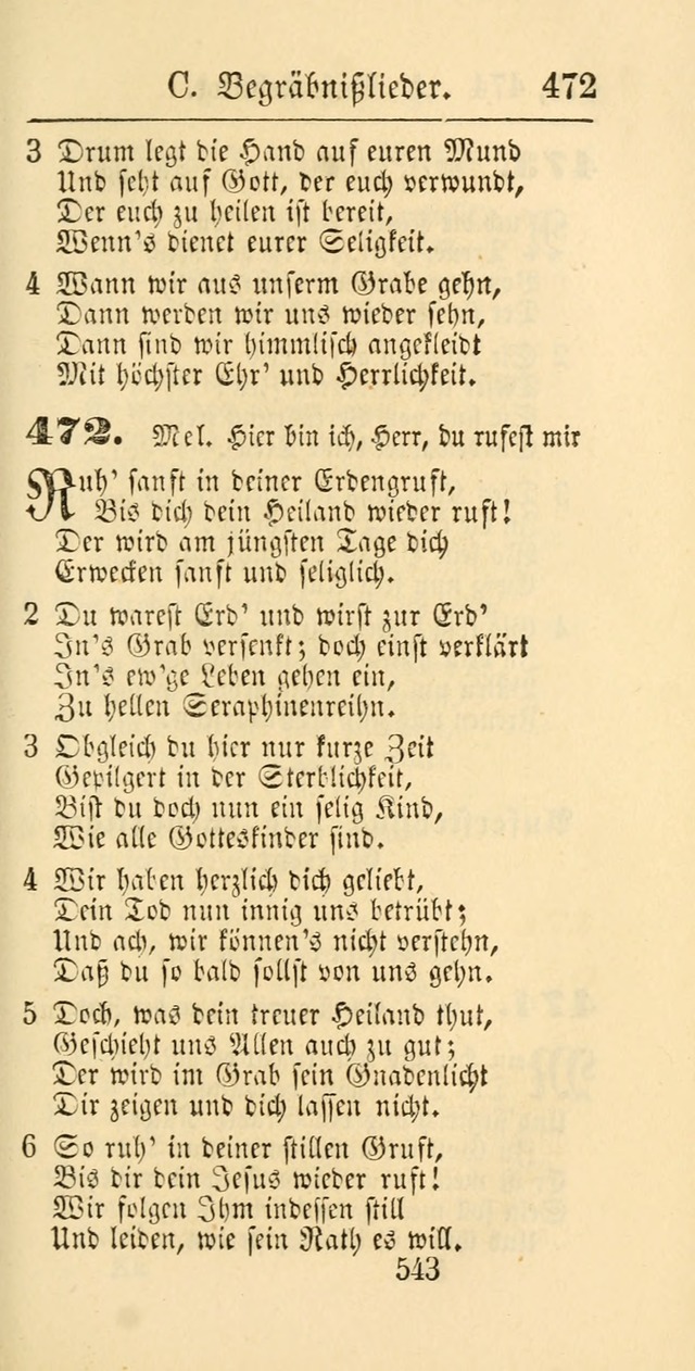 Evangelisches Gesangbuch: oder eine sammlung geistreicher lieder zum gebrauch der Evangelischen Gemeinschaft und aller heilsuchenden seelen page 543