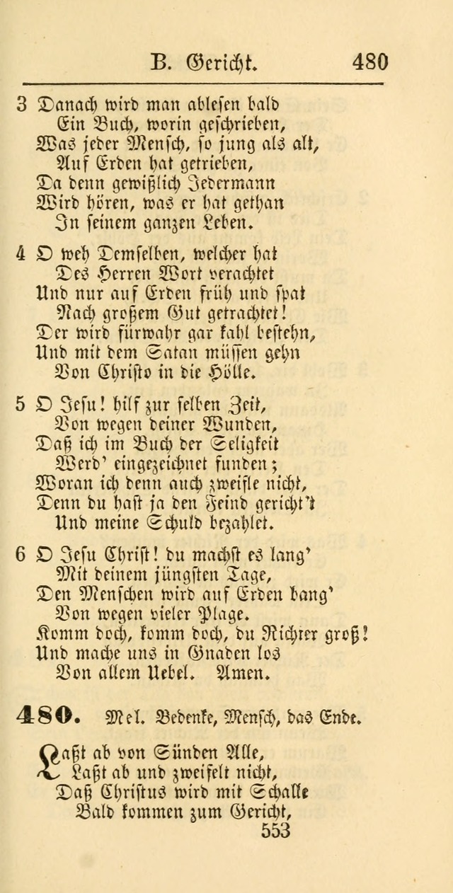 Evangelisches Gesangbuch: oder eine sammlung geistreicher lieder zum gebrauch der Evangelischen Gemeinschaft und aller heilsuchenden seelen page 553