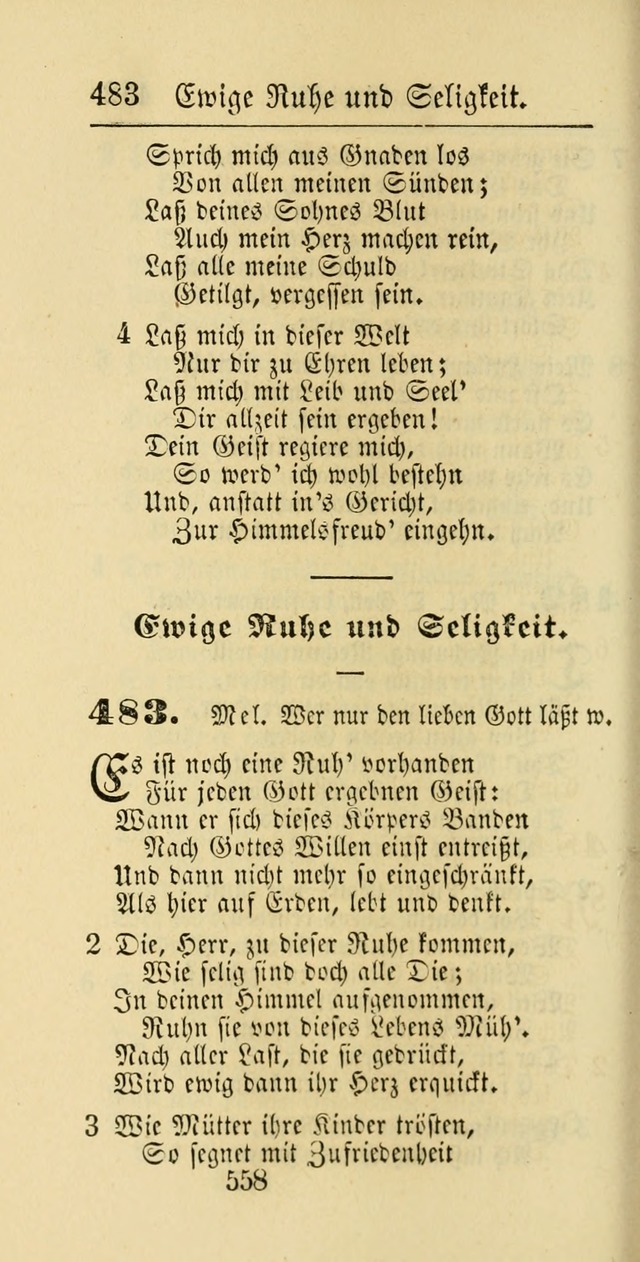 Evangelisches Gesangbuch: oder eine sammlung geistreicher lieder zum gebrauch der Evangelischen Gemeinschaft und aller heilsuchenden seelen page 558