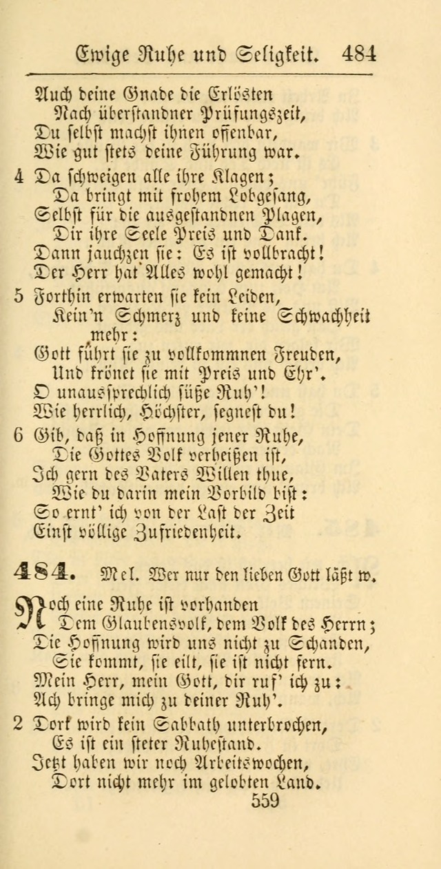 Evangelisches Gesangbuch: oder eine sammlung geistreicher lieder zum gebrauch der Evangelischen Gemeinschaft und aller heilsuchenden seelen page 559