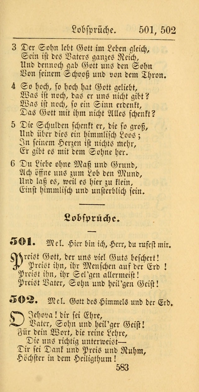 Evangelisches Gesangbuch: oder eine sammlung geistreicher lieder zum gebrauch der Evangelischen Gemeinschaft und aller heilsuchenden seelen page 583