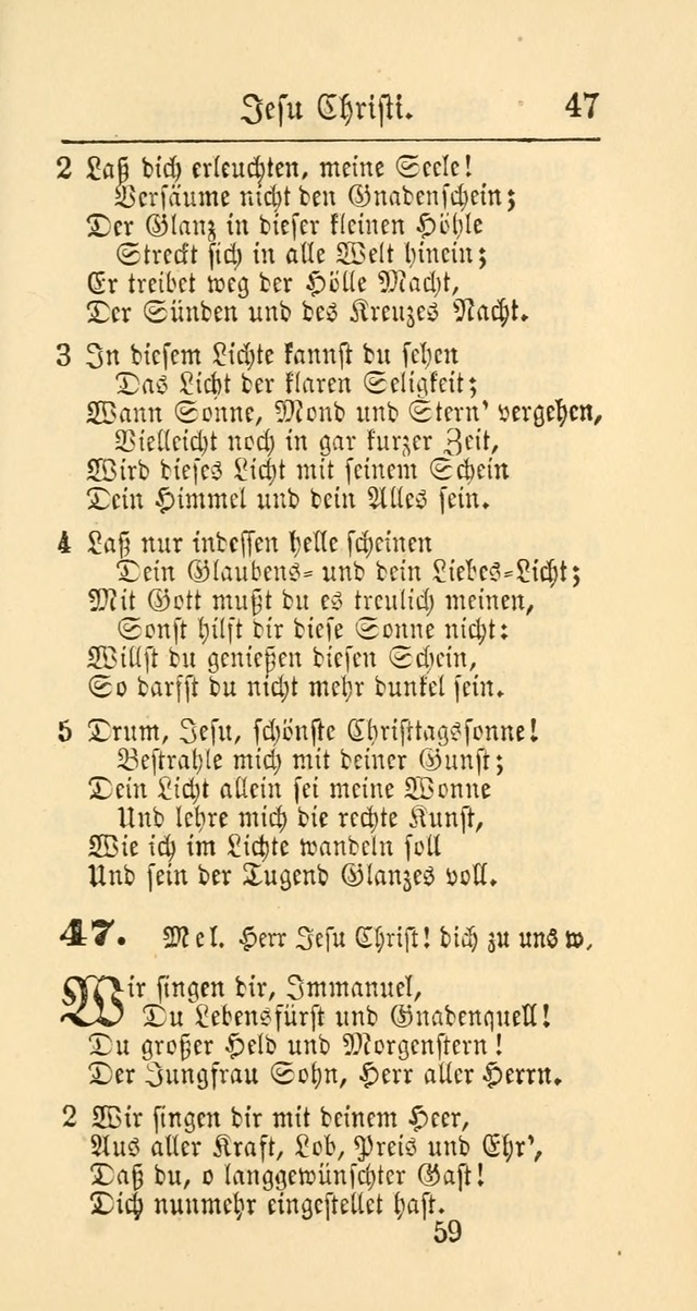 Evangelisches Gesangbuch: oder eine sammlung geistreicher lieder zum gebrauch der Evangelischen Gemeinschaft und aller heilsuchenden seelen page 59