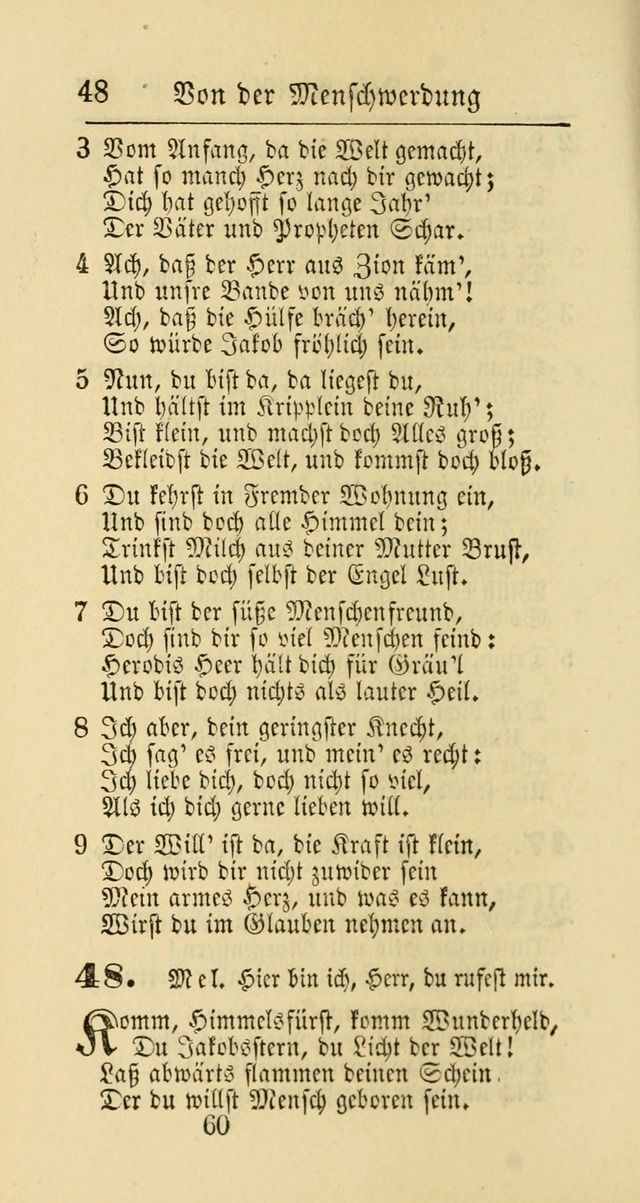 Evangelisches Gesangbuch: oder eine sammlung geistreicher lieder zum gebrauch der Evangelischen Gemeinschaft und aller heilsuchenden seelen page 60