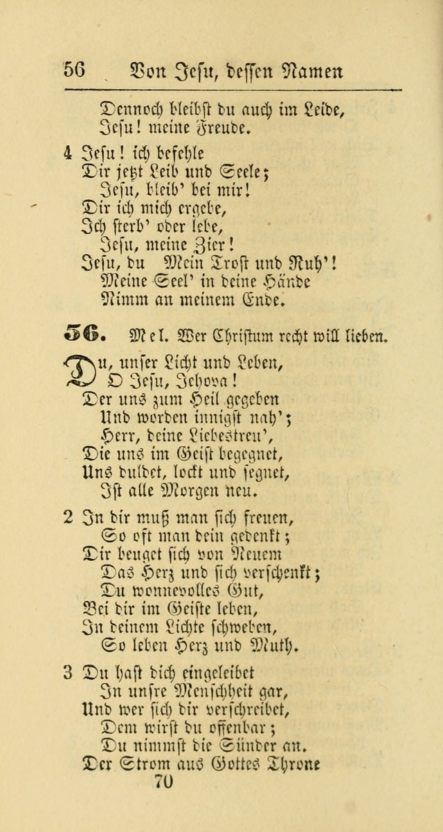 Evangelisches Gesangbuch: oder eine sammlung geistreicher lieder zum gebrauch der Evangelischen Gemeinschaft und aller heilsuchenden seelen page 70