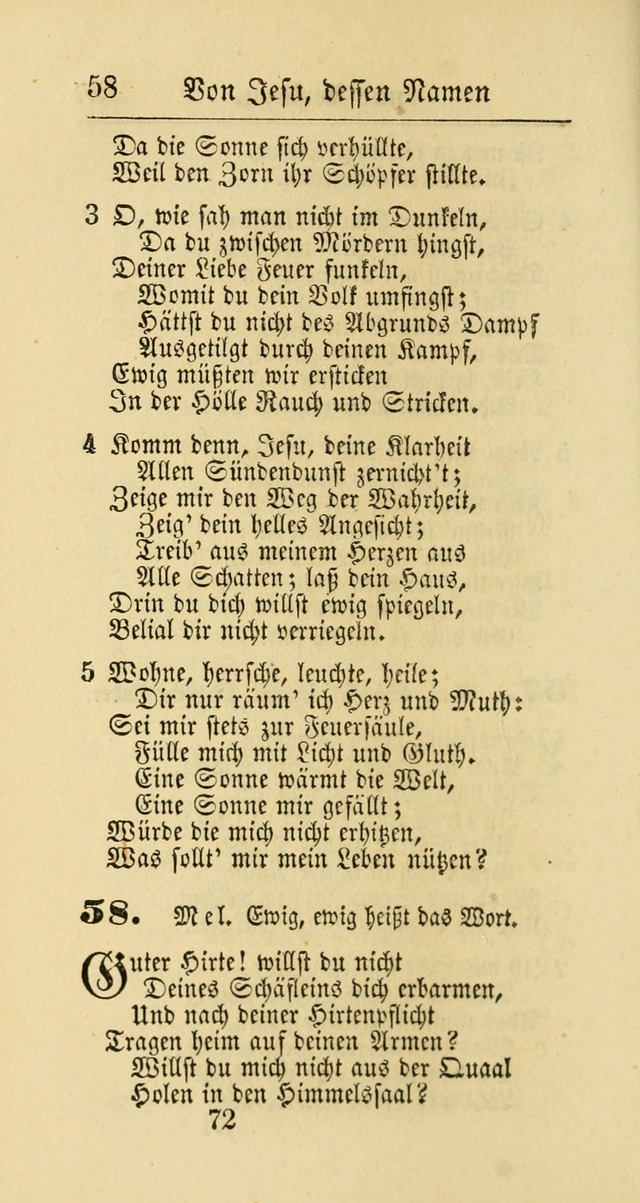 Evangelisches Gesangbuch: oder eine sammlung geistreicher lieder zum gebrauch der Evangelischen Gemeinschaft und aller heilsuchenden seelen page 72