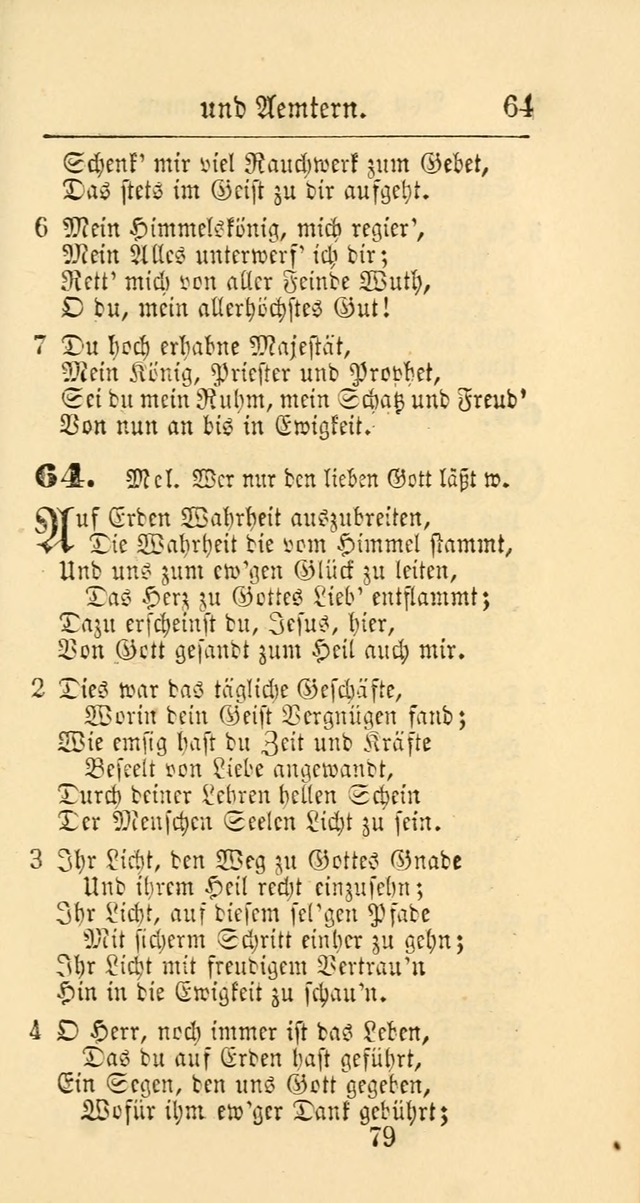 Evangelisches Gesangbuch: oder eine sammlung geistreicher lieder zum gebrauch der Evangelischen Gemeinschaft und aller heilsuchenden seelen page 79