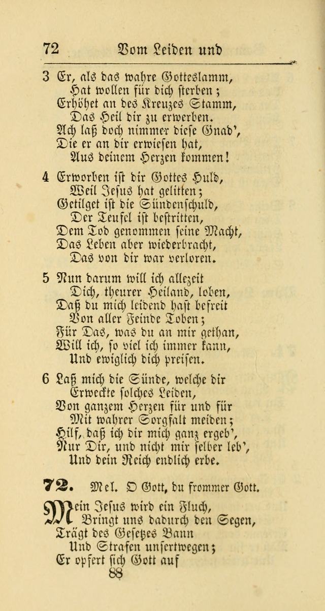 Evangelisches Gesangbuch: oder eine sammlung geistreicher lieder zum gebrauch der Evangelischen Gemeinschaft und aller heilsuchenden seelen page 88