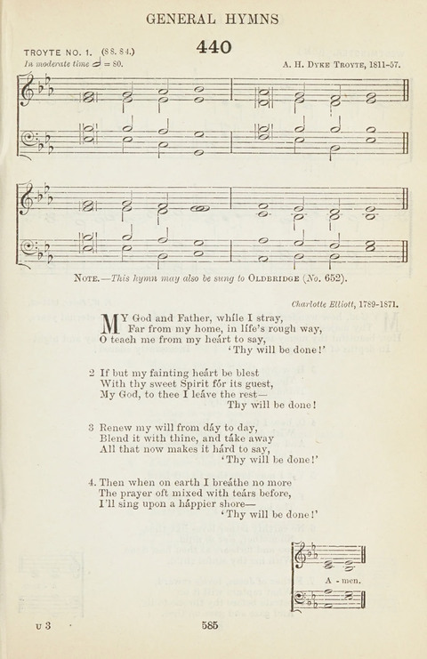 The English Hymnal: with tunes page 585