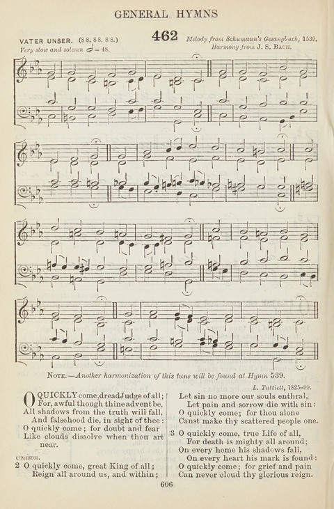 The English Hymnal: with tunes page 606