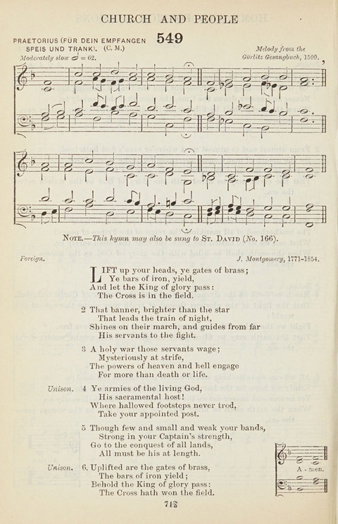 The English Hymnal: with tunes page 712