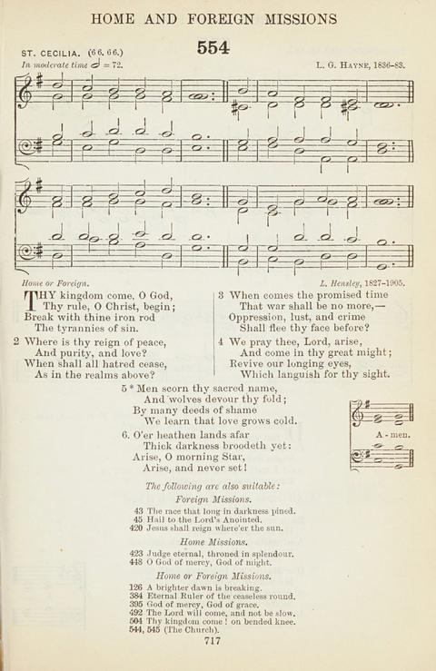 The English Hymnal: with tunes page 717