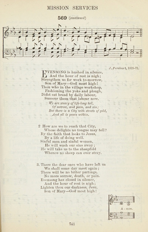 The English Hymnal: with tunes page 741