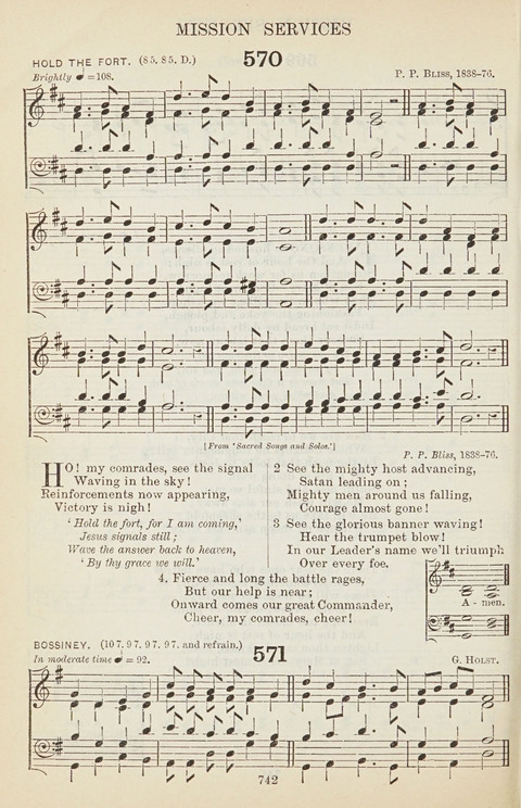 The English Hymnal: with tunes page 742