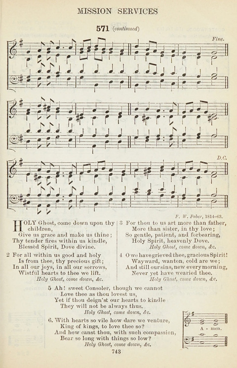 The English Hymnal: with tunes page 743