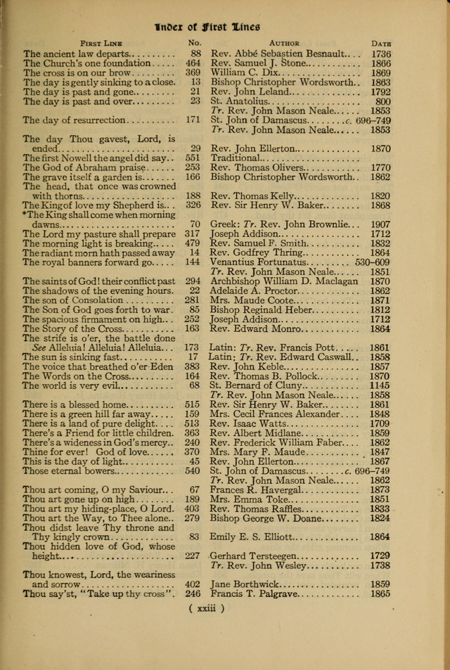 The Hymnal: as authorized and approved by the General Convention of the Protestant Episcopal Church in the United States of America in the year of our Lord 1916 page 23