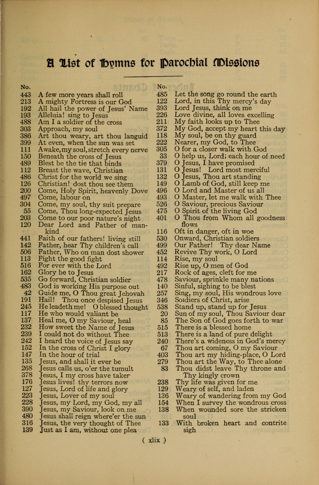 The Hymnal: as authorized and approved by the General Convention of the Protestant Episcopal Church in the United States of America in the year of our Lord 1916 page 49