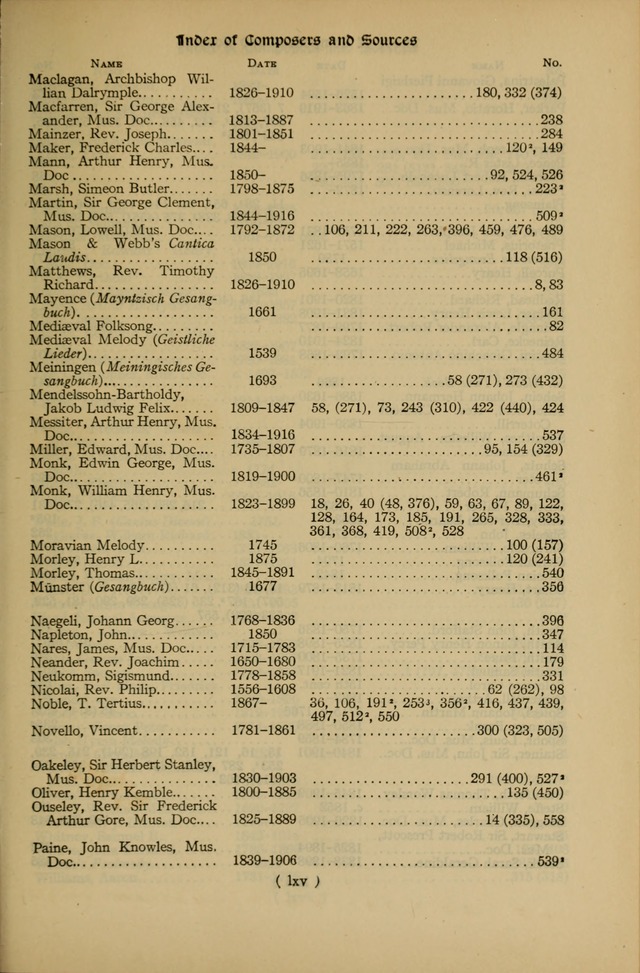 The Hymnal: as authorized and approved by the General Convention of the Protestant Episcopal Church in the United States of America in the year of our Lord 1916 page 65