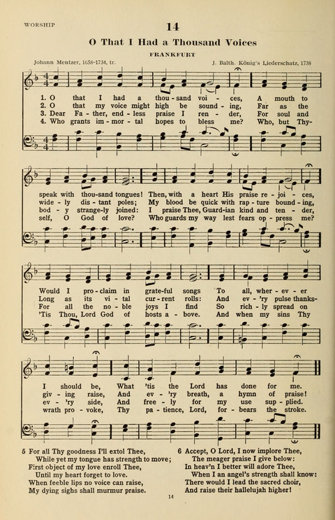 The Evangelical Hymnal page 14