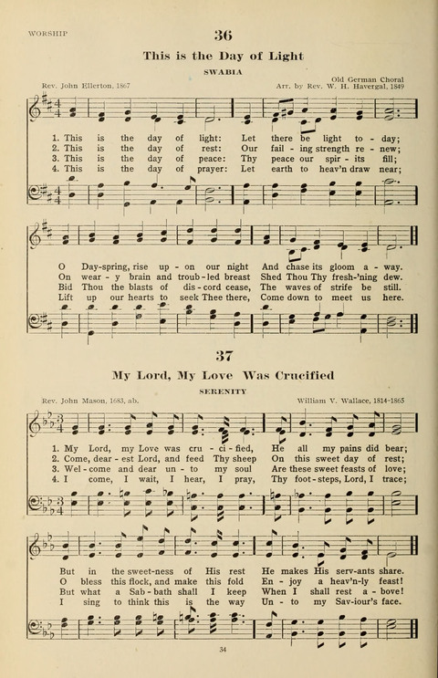 The Evangelical Hymnal page 34