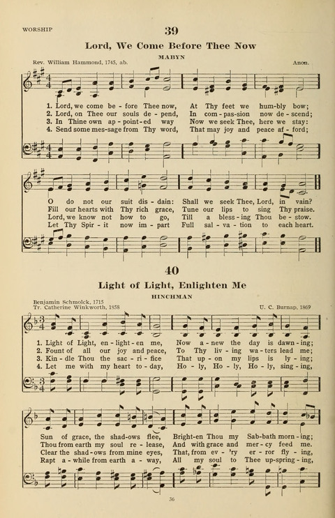 The Evangelical Hymnal page 36