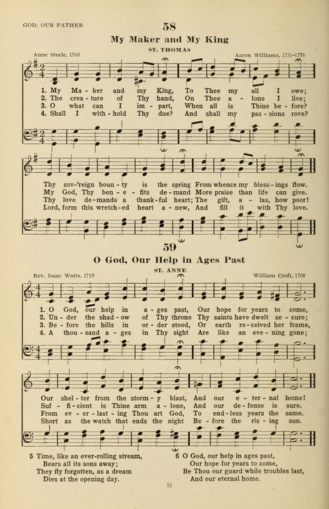 The Evangelical Hymnal page 52