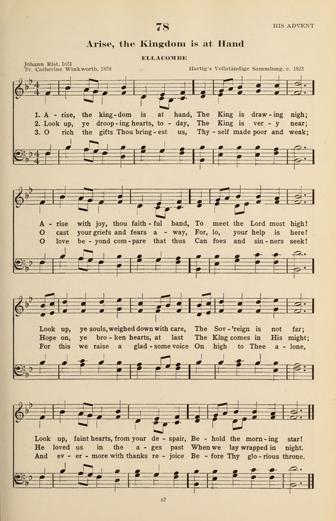 The Evangelical Hymnal page 67