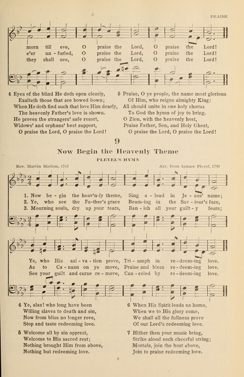 The Evangelical Hymnal page 9