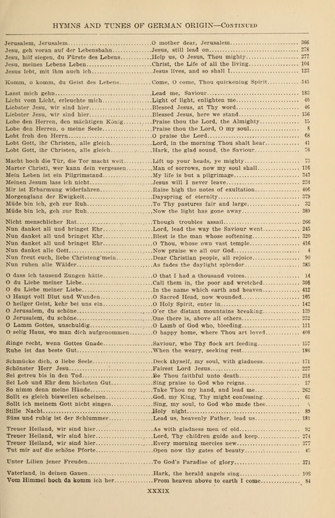 The Evangelical Hymnal page xlii