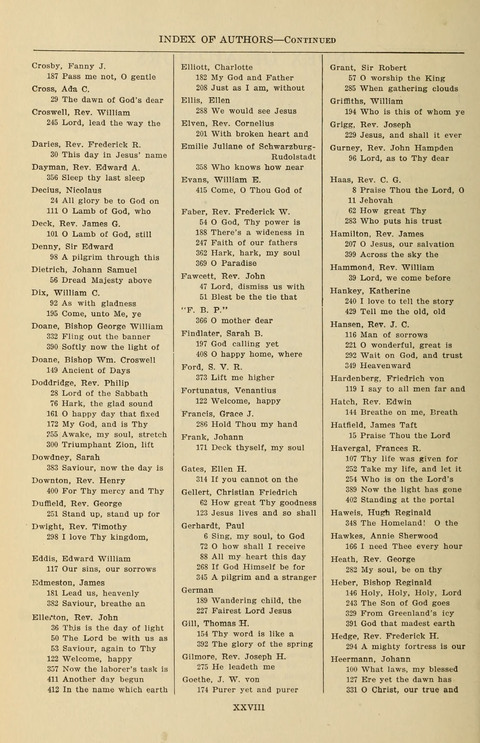 The Evangelical Hymnal page xxxi