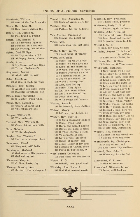 The Evangelical Hymnal page xxxiv