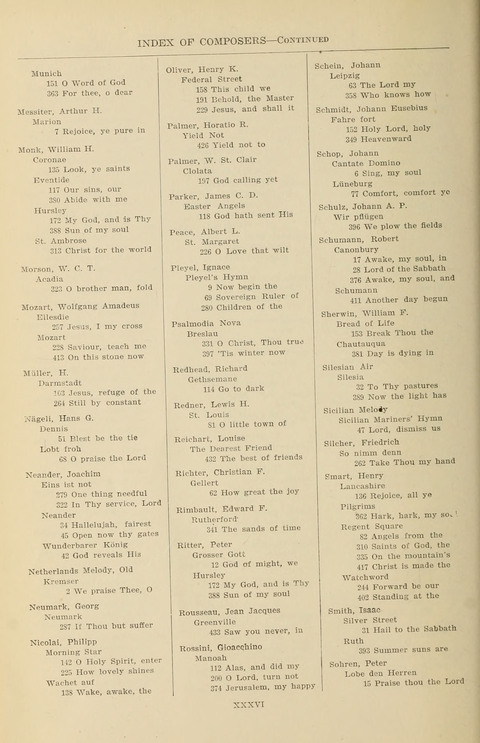 The Evangelical Hymnal page xxxix