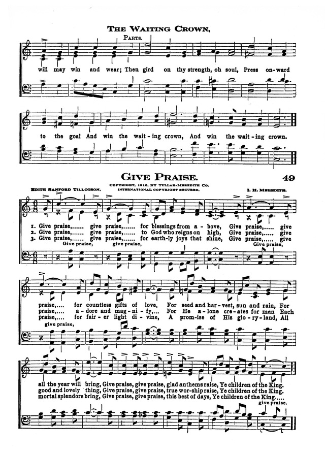 The Excelsior Hymnal page 49