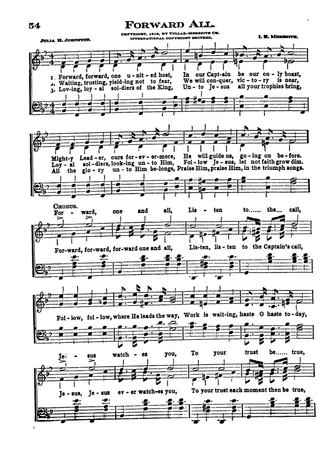 The Excelsior Hymnal page 54