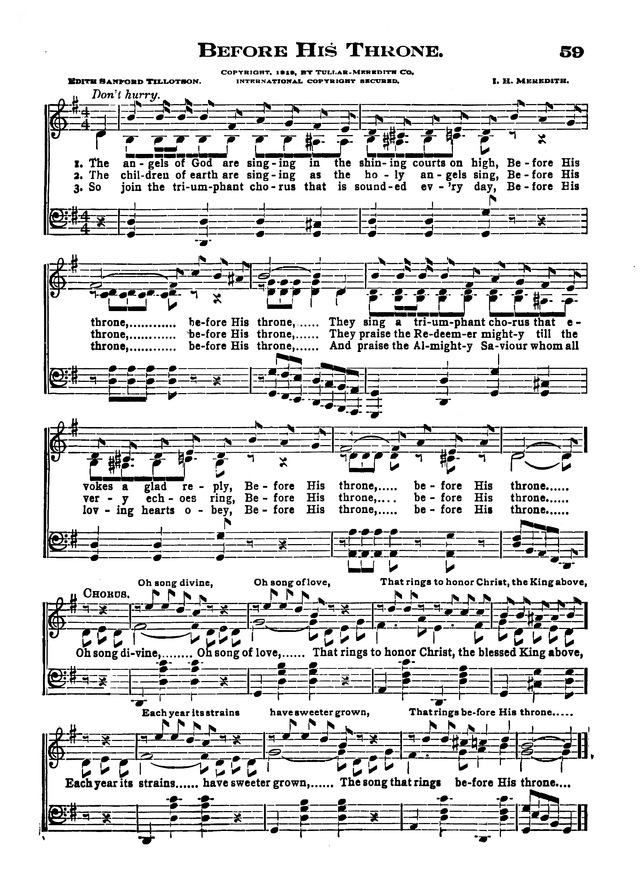 The Excelsior Hymnal page 59