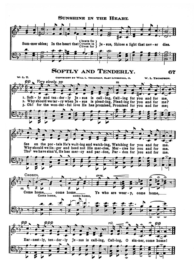 The Excelsior Hymnal page 67