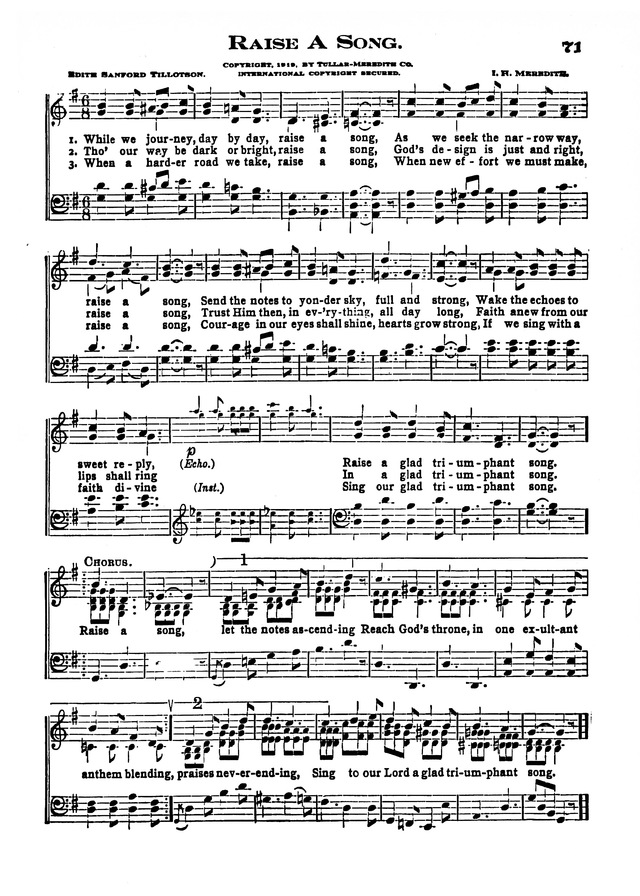 The Excelsior Hymnal page 71