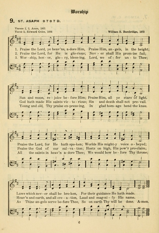 The Evangelical Hymnal page 8