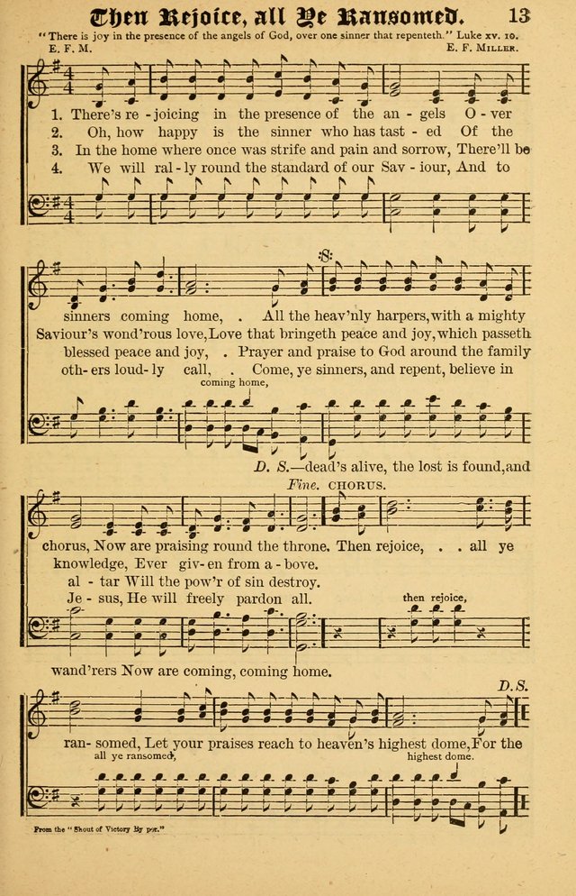 The Emory Hymnal No. 2: sacred hymns and music for use in public worship, Sunday-schools, social meetings and family worship page 13