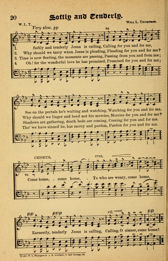 The Emory Hymnal No. 2: sacred hymns and music for use in public worship, Sunday-schools, social meetings and family worship page 20