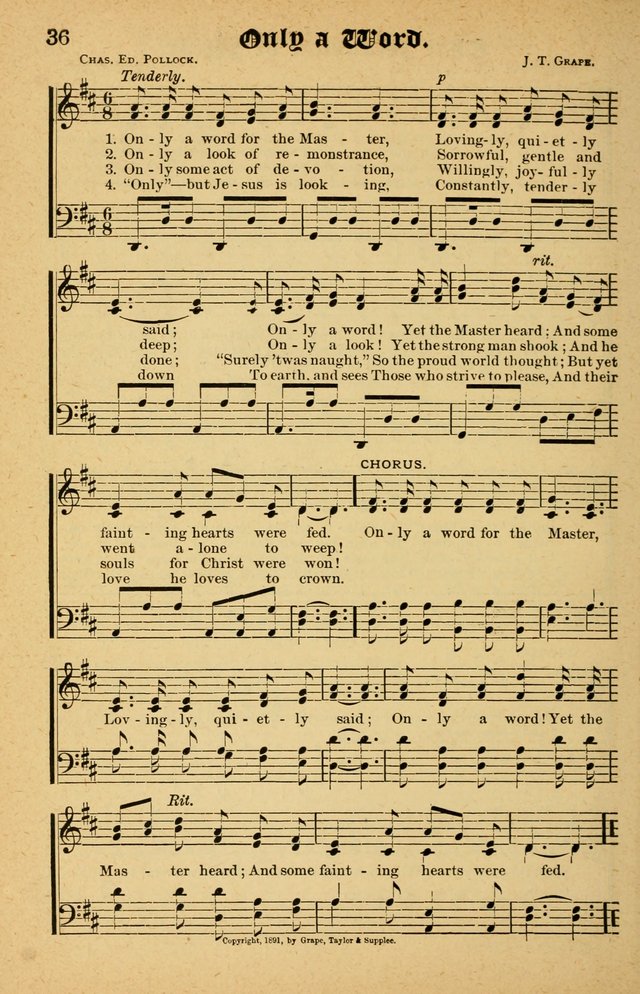 The Emory Hymnal No. 2: sacred hymns and music for use in public worship, Sunday-schools, social meetings and family worship page 36