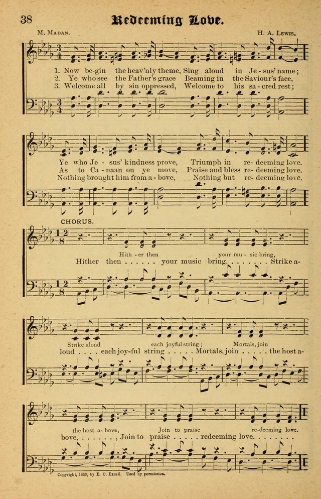 The Emory Hymnal No. 2: sacred hymns and music for use in public worship, Sunday-schools, social meetings and family worship page 38