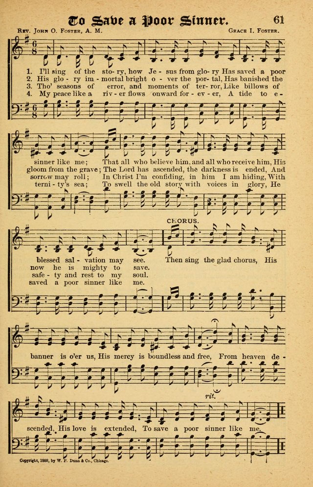 The Emory Hymnal No. 2: sacred hymns and music for use in public worship, Sunday-schools, social meetings and family worship page 61