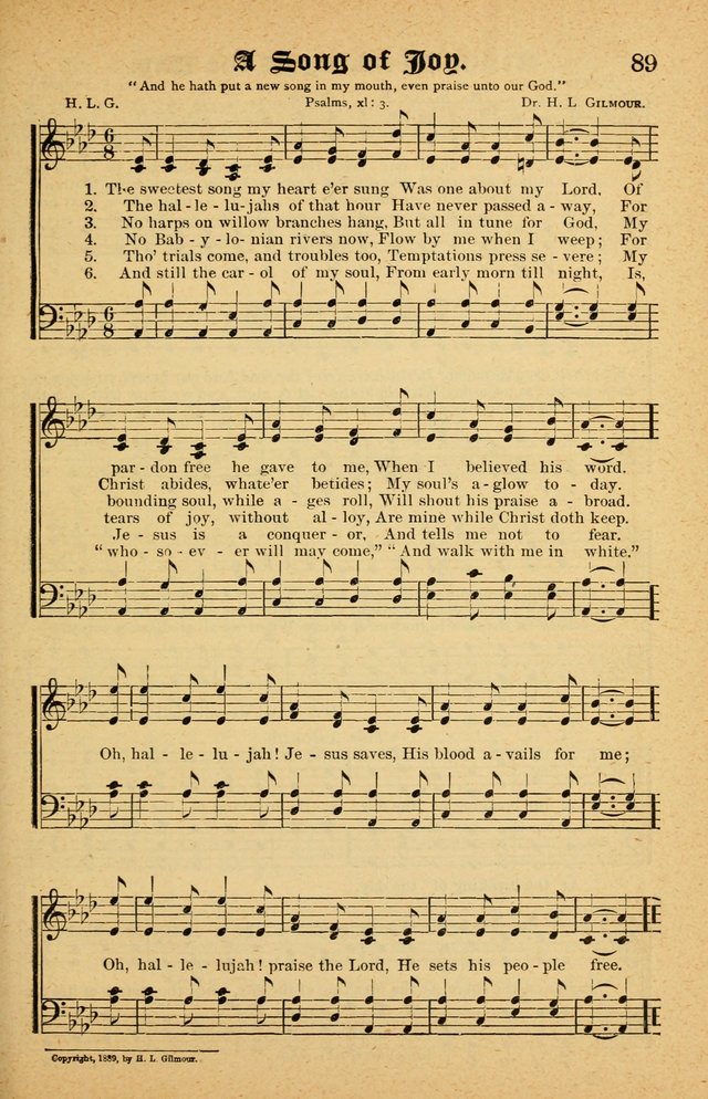 The Emory Hymnal No. 2: sacred hymns and music for use in public worship, Sunday-schools, social meetings and family worship page 89