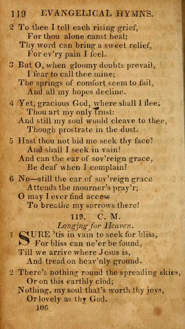 Evangelical Hymns: for private, family, social, and public worship; selected from various authors (3rd ed. enl.) page 106