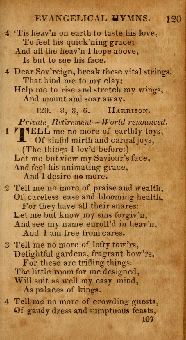 Evangelical Hymns: for private, family, social, and public worship; selected from various authors (3rd ed. enl.) page 107